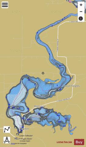 Croton Dam Pond depth contour Map - i-Boating App