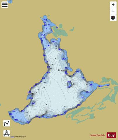 David Lake depth contour Map - i-Boating App