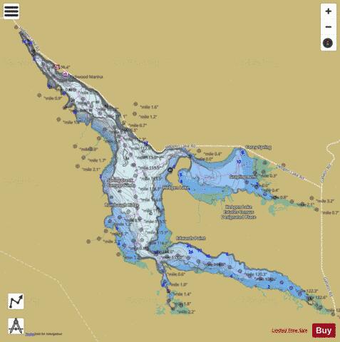 Hebgen Lake depth contour Map - i-Boating App