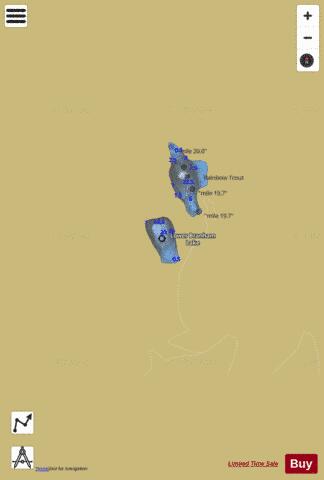 Lower Branham Lake depth contour Map - i-Boating App