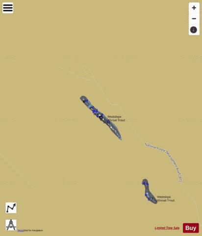 Upper Martin Lake depth contour Map - i-Boating App