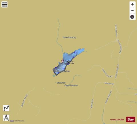 Bedford Lake depth contour Map - i-Boating App