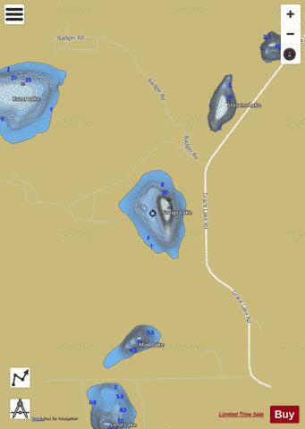 Greigs Lake depth contour Map - i-Boating App