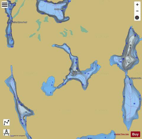 Steep Lake depth contour Map - i-Boating App