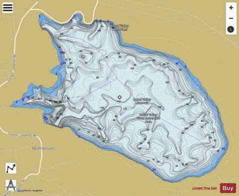 Round Valley Reservoir depth contour Map - i-Boating App