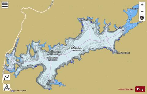 North Saluda Reservoir depth contour Map - i-Boating App
