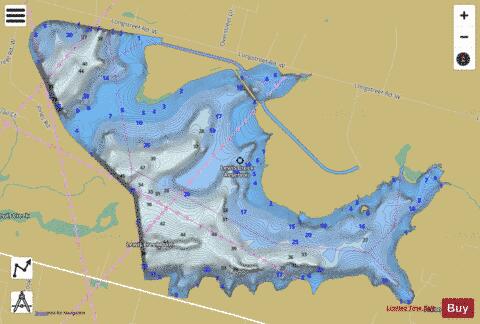 Lewis Creek Reservoir depth contour Map - i-Boating App