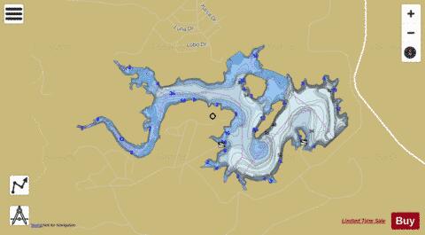 Tule Creek Lake depth contour Map - i-Boating App
