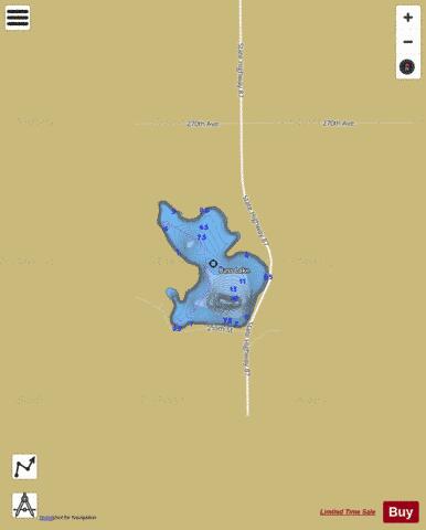 Bass Lake depth contour Map - i-Boating App
