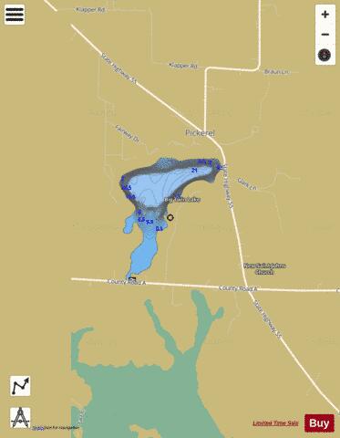 Big Twin Lake depth contour Map - i-Boating App