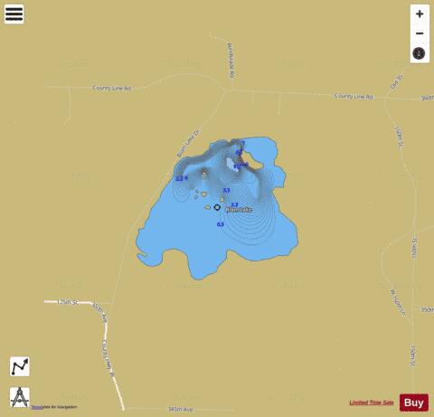 Blom Lake depth contour Map - i-Boating App