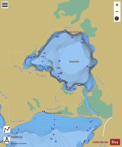 Crane Lake depth contour Map - i-Boating App