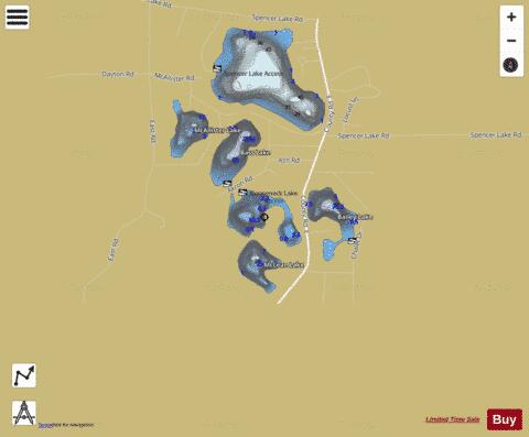 Gooseneck Lake depth contour Map - i-Boating App