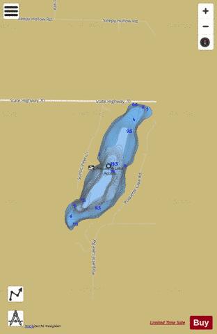 Poquettes Lake depth contour Map - i-Boating App