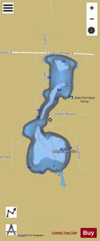 Long Trade Lake depth contour Map - i-Boating App