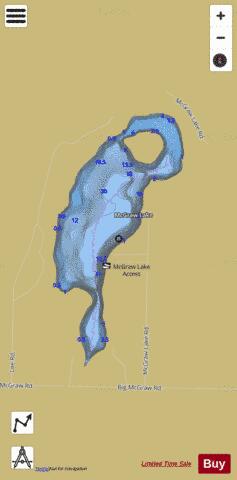 McGraw Lake depth contour Map - i-Boating App