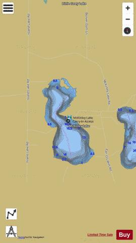 McKinley Lake depth contour Map - i-Boating App