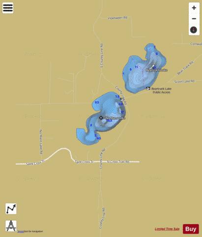 No Mans Lake depth contour Map - i-Boating App