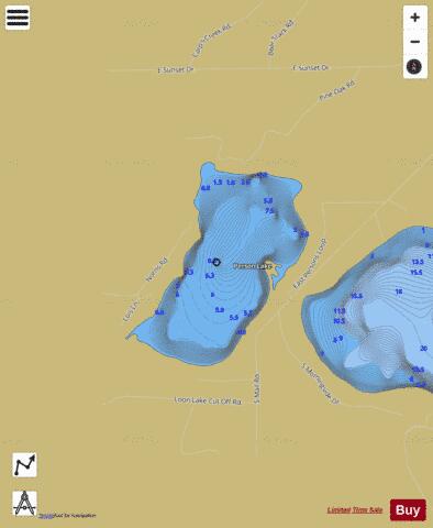 Person Lake depth contour Map - i-Boating App