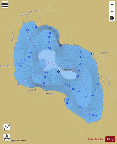 Rolling Stone Lake depth contour Map - i-Boating App