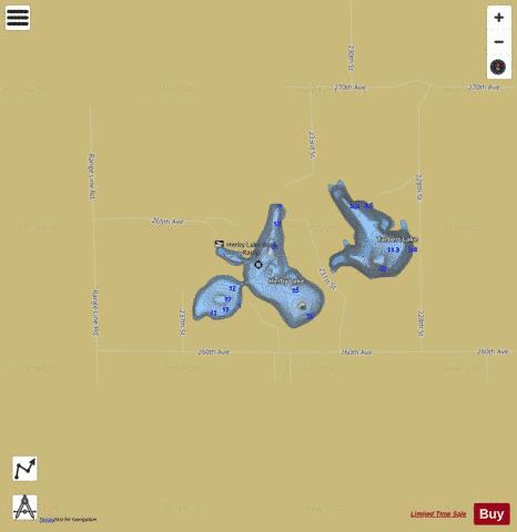 Herby Lake depth contour Map - i-Boating App