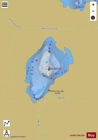 White Clay Lake depth contour Map - i-Boating App