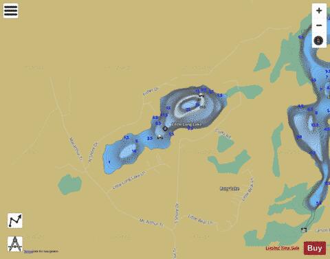 Little Long Lake depth contour Map - i-Boating App