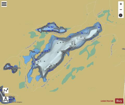 Maiden Lake depth contour Map - i-Boating App