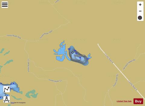 Two Axe Lake depth contour Map - i-Boating App