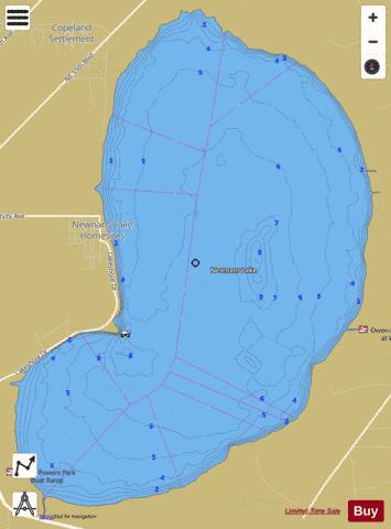 Newnans depth contour Map - i-Boating App