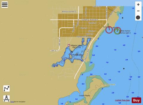 Alligator depth contour Map - i-Boating App