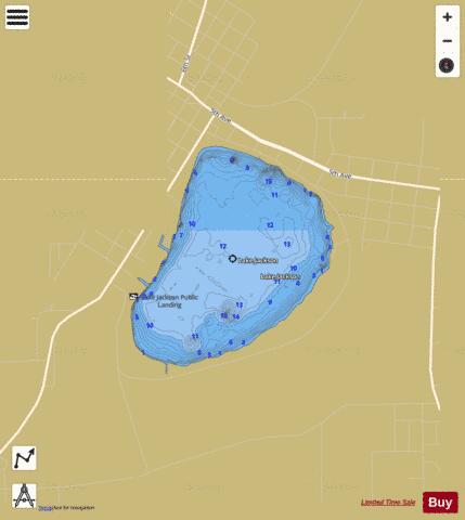 LAKE JACKSON depth contour Map - i-Boating App