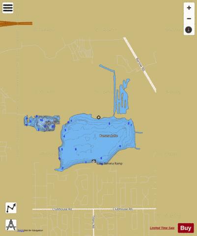 BANANA LAKE depth contour Map - i-Boating App