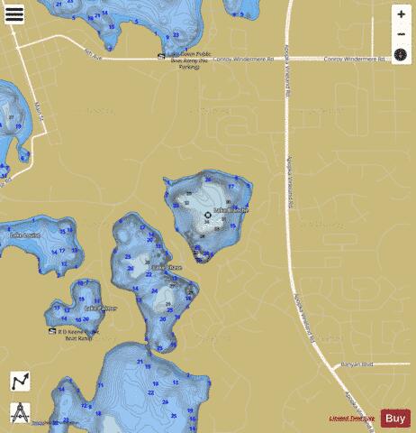 LAKE BLANCHE depth contour Map - i-Boating App