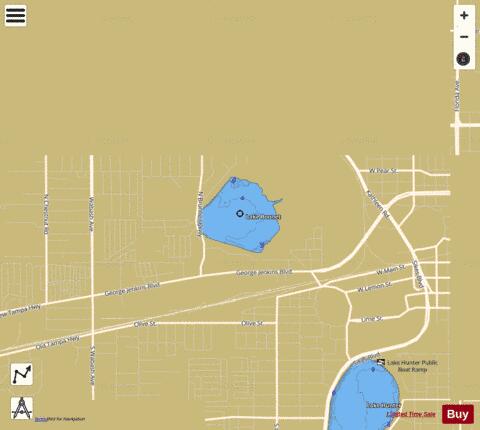 LAKE BONNET depth contour Map - i-Boating App