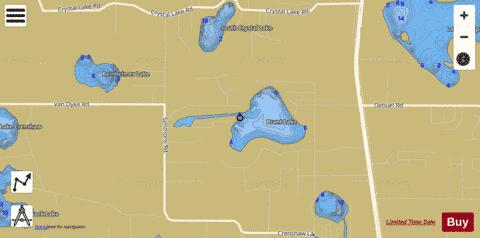 BRANT LAKE depth contour Map - i-Boating App