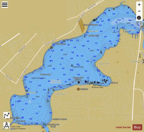 DOCTORS LAKE depth contour Map - i-Boating App