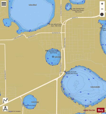 LAKE ECHO depth contour Map - i-Boating App