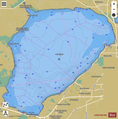 LAKE EUSTIS depth contour Map - i-Boating App