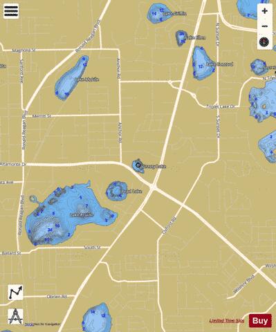 GRASSY LAKE depth contour Map - i-Boating App