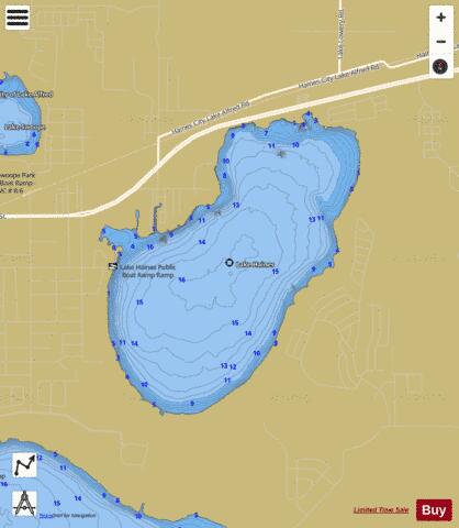 LAKE HAINES depth contour Map - i-Boating App