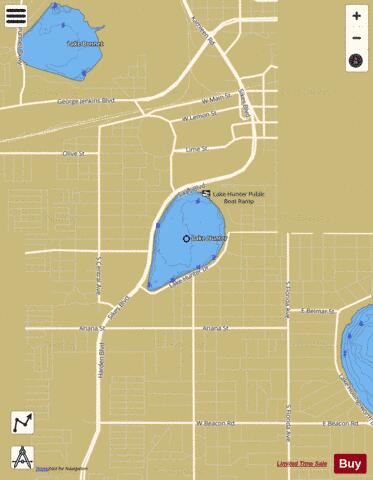 LAKE HUNTER depth contour Map - i-Boating App