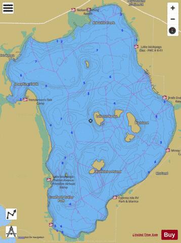 LAKE ISTOKPOGA depth contour Map - i-Boating App