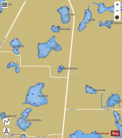 LITTLE HOBBS LAKE depth contour Map - i-Boating App