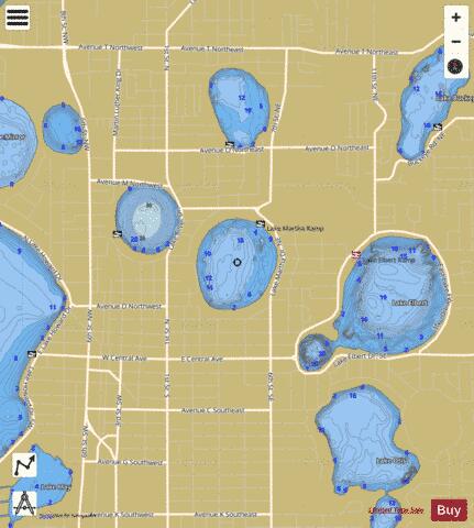 LAKE MARTHA depth contour Map - i-Boating App