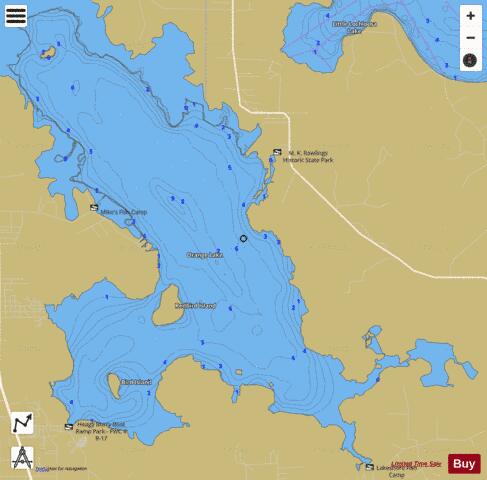 ORANGE LAKE depth contour Map - i-Boating App