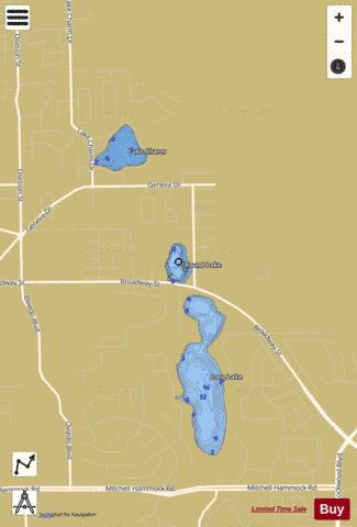 ROUND LAKE depth contour Map - i-Boating App