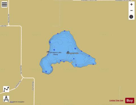 SURVEYORS LAKE depth contour Map - i-Boating App