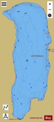 LAKE WASHINGTON depth contour Map - i-Boating App