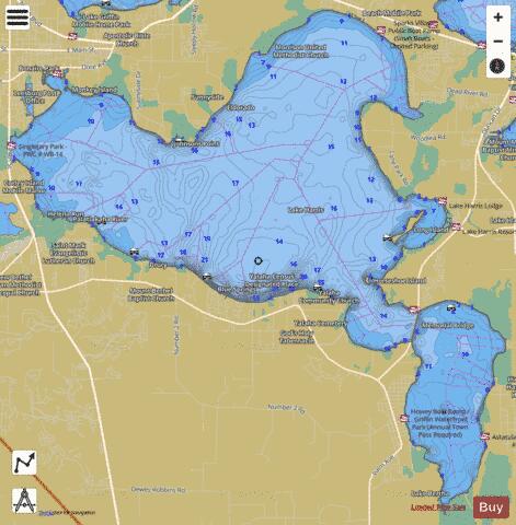 LAKE HARRIS depth contour Map - i-Boating App